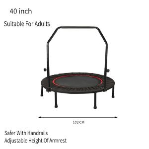 Foldable Children’s Adult Trampoline Easy To Carry Jumping Bed Indoors And Outdoors Gym Trampolines With Handrails 40-48 Inch