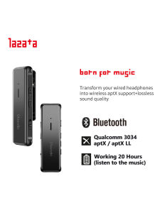Lazata Bluetooth 5.1 Audio Adapter with MIC aptX LL 3.5mm AUX Wireless Headphone Game Music Type C Charging