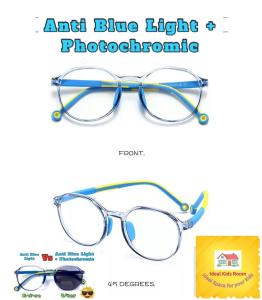 Kids anti blue light photochromic glasses with UV400 protection outdoor fashion premium quality computer glasses