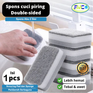 Spons Busa Cuci Piring Minyak Dua Sisi Sponge Cuci Piring 2 sisi Spons Abu Dua sisi Anti Minyak Murah Spons Serbaguna Spons Cuci Piring Busa Melimpah