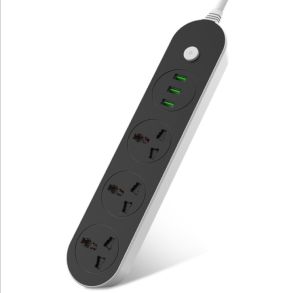 USB Power Socket Universal Power Cord Extension Socket with 3 AC +3 USB Charger Adapter 1.6M Length Power Cord Excellent for Home