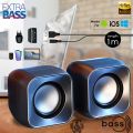 【Best】Portable Luxury 2.0 Multimedia Speaker 9D Hi-Fi Rock Bass Surround Computer Speaker with 3.5mm AUX Connection Wired USB Speaker 10W Dual Speaker Sound Bar Pembesar Suara Audio Speaker Pembesar Suara音响 音箱. 