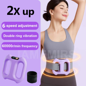 JameMirs 8 Levels Fascia Double Ring Massager Cordless Ring Shaking Muscle 4X Faster Fat Burning Shaping Body For Belly Arm LegThigh Slimming Relaxation Portable Home Yoga Tools 6 Modes&8 Modes