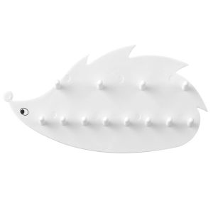 DOUBLEL แบบสองชั้น ตะขอเม่นเม่น สีขาวขาว อุปกรณ์ติดผนัง ตะขอเครื่องประดับรูปเม่น ที่มีประสิทธิภาพสูง Punch-Free ตะขอเก็บเครื่องประดับ ของใช้ในครัวเรือน