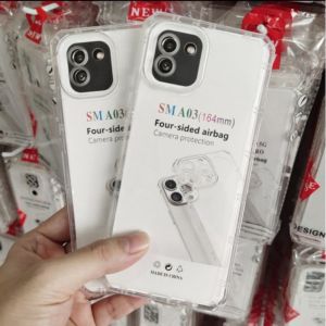 SoftCase Casing Samsung A03 Silikon Bening Transparan Pelindung Belakang HP Camera Full Caret