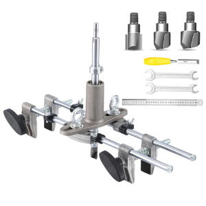 Dụng Cụ Khoét Lỗ Khóa Cửa Gỗ Bộ Khuôn Định Vị Chính Xác 3 Lưỡi Dao Thép Vonfram Nhiều Kích Thước