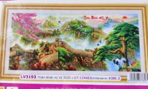 Tranh thêu chữ thập phong cảnh Vạn Lý Trường Thành thiên nhiên kỳ vĩ 3D (về tự thêu) LV3193