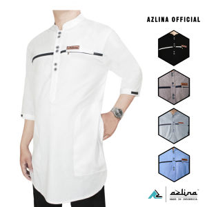 Baju Koko Pria Keren Koko Kurta Dewasa Terbaru Lengan 3/4 Bahan Katun Premium Fashion Muslim baju pria dewasa terbaru Koko Kurta Pakistan Terlaris Brand Azlina Indonesia Bisa untuk seragam & Bisa bayar ditempat