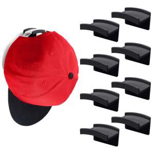Wall Adhesive Hat Hooks Baseball Caps Hook Adhesive Racks for Hanging Hats Ball Cap Holders Black 5PCS