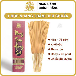 Nhang cây trầm hương 30cm chân mộc thơm dịu nhang sạch không cuộn tàn của Trầm Hương Hà Xá
