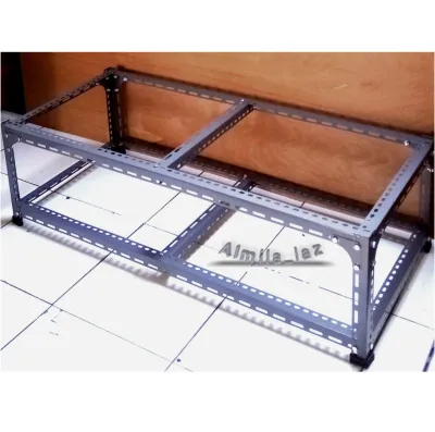 Meja besi siku lubang serbaguna panjang 120x60