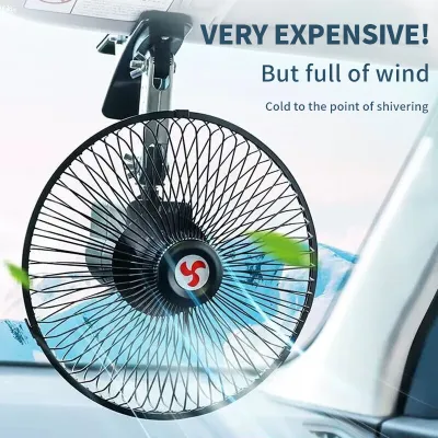 6/8 Inch Clip-On Car Portable Fan Summer Cooling Fan Truck Vehicle Strong Wind Air Cooler Fan Portable Car 12V/24V vehicle fan