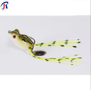 R.joy - Umpan Pancing kodok soft bait Casting gabus dengan Spiner dan ekor bahan karet 3cm berat 4gr
