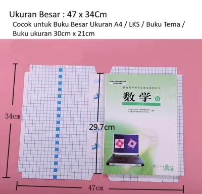 Sampul Buku Plastik PVC Stiker Tempel Transparant Waterproof Isi 10 Lembar