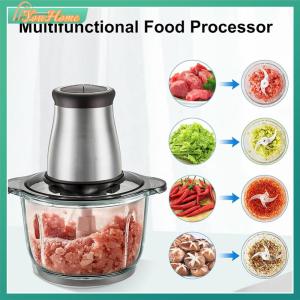 【Fast Delivery】Electric Meat Grinder Vegetable Fruit Cutter with Bi-Level Blades Garlic Onion Chopper 2 Gear for Meat Nuts Onion Garlic【Arrive 1-3 Days】
