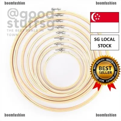 [SG FREE ] Wooden Cross Stitch Machine Bamboo Hoop Ring Embroidery Sewing