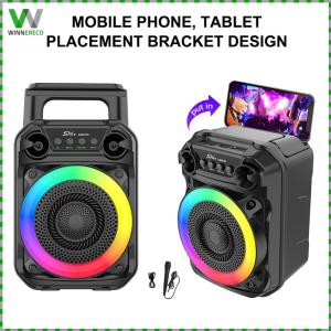Portable Speaker Rich Bass Karaoke Speaker with Microphone Outdoor Speaker Suitable for Home Theater Outdoor Dance Party
