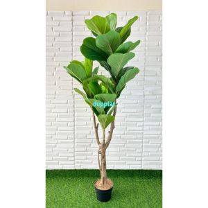 Pohon Hias Tanaman Artificial Ketapang X3 T150 Latex Pot Dasar Hitam Dekorasi Sudut Ruang Tamu Aesthetic