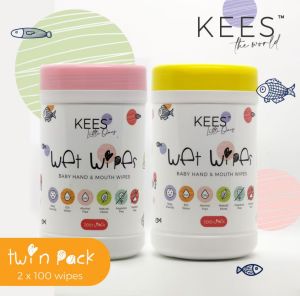 Baby Wipes Baby Hand & Mouth Wet Tissue Tisu Basah Bayi 100pcs 湿纸巾 ( No Alcohol No Bleach ) Sensitive  | KEES