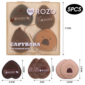 Dorisna 6PCS Cute Bear Powder puff Set Box Wet And Dry Use Powder Puff Soft Skin-friendly Flocking Air Cushion Makeup Sponge