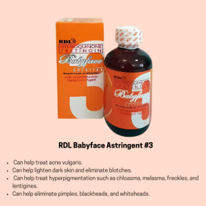 RDL BABY FACE #1#2#3 For dark Skin Tone and Acne Solution 60ml