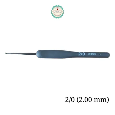 ANEKA - Alat Rajut Hakpen Alumunium Gagang Karet Navy/ Crochet Hook Rubber SIlicone Blue - PCS