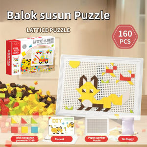 160pcs Geometri Shape Mainan Anak Susun Block Brick ABS Blok Pengaman Boy&Girl Hadiah Ulang Tahun