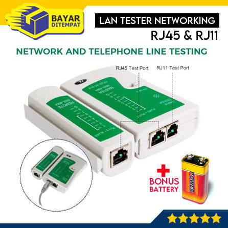 LAN Tester RJ45 & RJ11 Network Cable Alat Test Tes Cek Kabel Jaringan ...