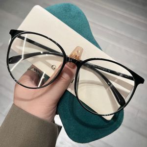OWMXZL Hoài cổ Kính gọng tròn lớn Mờ Thời trang Kính gọng lớn Nam Nữ Kính chống ánh sáng xanh Kính máy tính