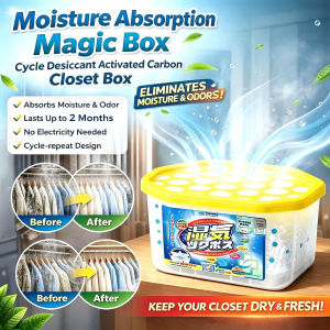 Moisture Absorption Magic Box Cycle Desiccant Activated Carbon Closet Box Absorbs Moisture & Odor Lasts Up to 2 Months No Electricity Needed Cycle-repeat Design Keep Your Closet Dry & Fresh
