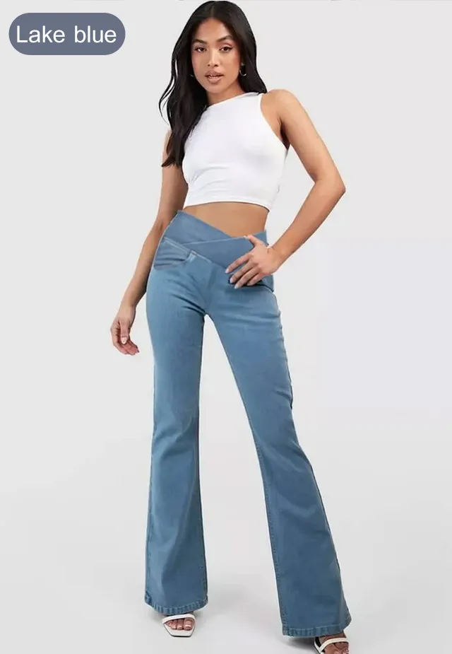 High Waist Butt Lift Flared Jeans Women Slim Slacks Pants