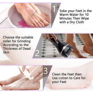 Electric Callus Remover for Feet Rechargeable Foot Scrubber Foot File Hard Skin Remover Pedicure Tools Set for Feet Electronic Callus Shaver Waterproof Pedicure kit for Cracked Heels and Dead Skin with LED Light and 3 Roller Heads