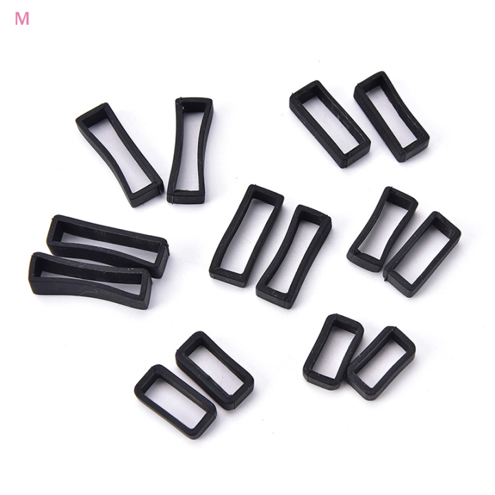 MH 2pcs 14mm-26mm Rubber Silicone Watch Band Loop Strap Small Holder Locker  Keeper