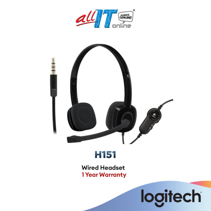 Logitech H151 Wired Headset, Stereo Headphones with Rotating Noise