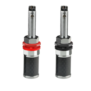 Long Screw Power Amplifier Banana Jack Socket Connectors Carbon Fiber Rhodium Plated HIFI Speaker Terminal