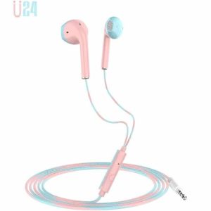 Baru asal U24 U19 fon inga berwayar Wire-Controlled 3.5mm Universal Stereo Noice membatalkan kalis air mudah dibawa dalam inga Headphone Zweicx