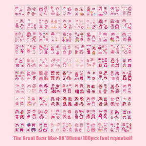 Cute Stickers Waterproof Water Bottle Laptop Scrapbook Stickers Aesthetic Cute strawberry bear cinnamon dog stickers Pack of 100 Pcs