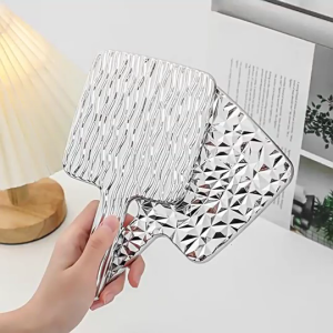 Gợn sóng nước tay gương với xử lý cầm tay gương trang điểm gương trang điểm gương Mỹ phẩm di động gương nhỏ gọn