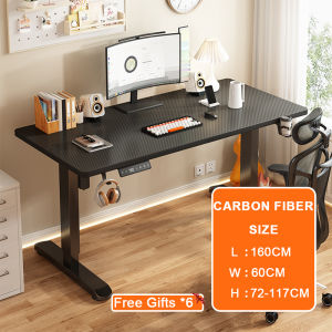 LENOBLE 140/160CM Height Adjustable Ergonomic Desk Automatic lifting table Standing Table Big desktop wood table Office tableMeja Belajar/升降桌