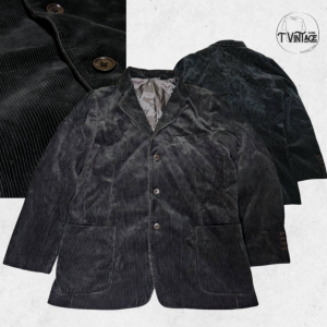 AA11 Jacket เสื้อแจ็คเก็ต ลำลองผ้ากำมะหยี่ ดำสนิท รอบอก 46 สภาพดี