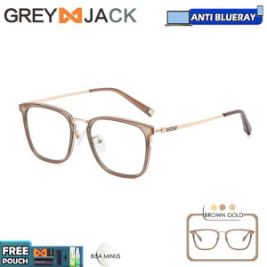 Grey Jack Kacamata Antiradiasi Blueray Bentuk Kotak Tr90+Metal Stye Keren Kekinian Bisa Minus 869