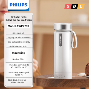 Bình đun nước kiêm giữ nhiệt nhỏ gọn Philips AWP2799 dung tích 350mL [mẫu cắm điện]