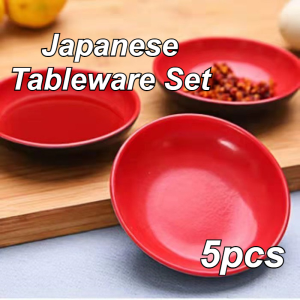 Japanese Red Black Melamine Plate Bowl Saucer Plate Kitchen Round Seasoning Dish Dinner Plate