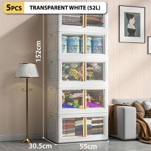 Innohut 52L/90L Two Door Stackable Storage Box Organiser Toy Storage Box Wardobe Cabinet Kotak Simpan Plastic