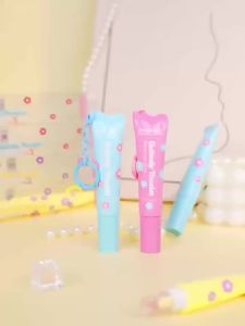 Butterfly & Flower Keychain Lip Balm Moisturizing Plumping Lip Oil Mirror Lip Gloss for Everyday