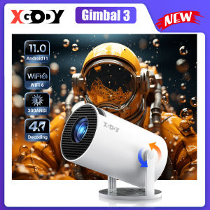 XGODY Gimbal 3 Projector Android11.0 4K FHD LED 1080P WIFI Mini Smart 1GB+8GB Projector