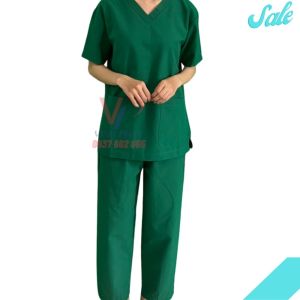 Bộ Scrubs Phẫu Thuật Đồng Phục Bác SĩPhòng Mổ Y Tá Vải Cotton Hàn Màu Xanh Két- Hình thật