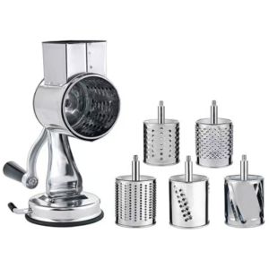 BESTOURO With 5 Interchangeable Blades Nut Grinder Stainless Steel Rotary Grater Peanut Grinde High Quality Suction Cup Cheese Slicer Kitchen Use