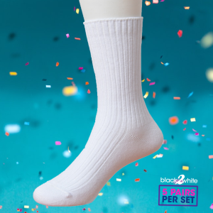 3 Pairs White Sock/School Socks/Kid Socks/student Socks/Cotton Socks/white crew socks