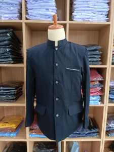 Jas Koko Pria Jasko Polos Jasko Mandarin Model Saku Tutup Warna Hitam & Putih